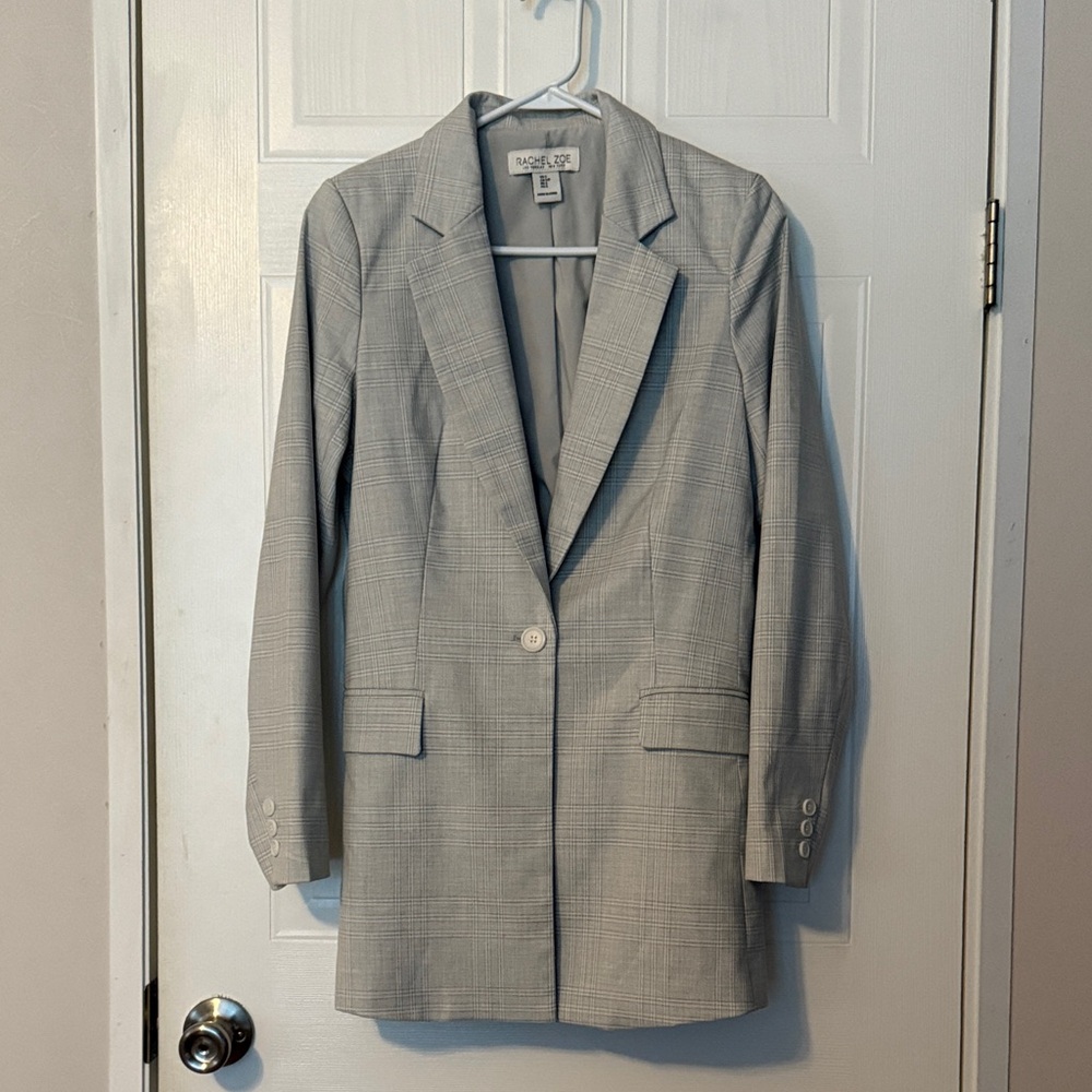 Women’s Gray Plaid Blazer